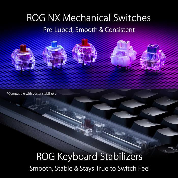 ASUS ROG Azoth 75 Moonlight White Wireless DIY Custom Gaming Keyboard - Image 7