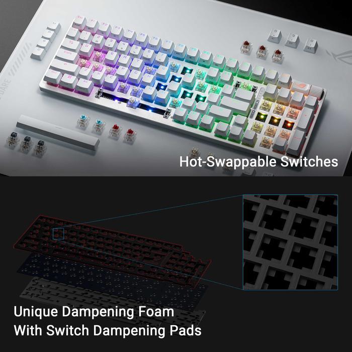 ASUS ROG Strix Scope II 96 Wireless Moonlight Gaming Keyboard, 96% layout - Image 2