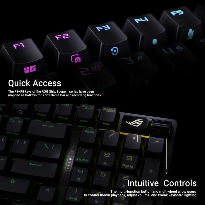 ASUS ROG Strix Scope II 96 Wireless Moonlight Gaming Keyboard, 96% layout - Image 3
