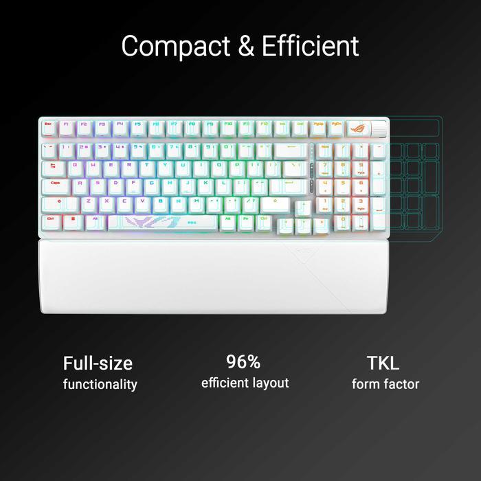 ASUS ROG Strix Scope II 96 Wireless Moonlight Gaming Keyboard, 96% layout - Image 4