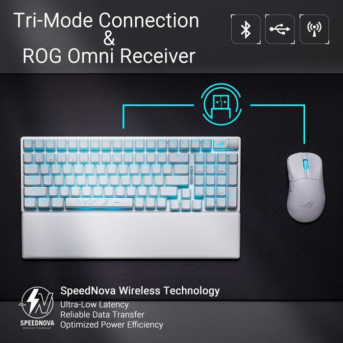 ASUS ROG Strix Scope II 96 Wireless Moonlight Gaming Keyboard, 96% layout - Image 6