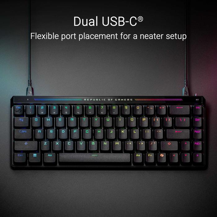 ASUS ROG Falchion Ace HFX 65 Analog Gaming Keyboard, Pre-Lubed ROG HFX Magnetic Switches - Image 2