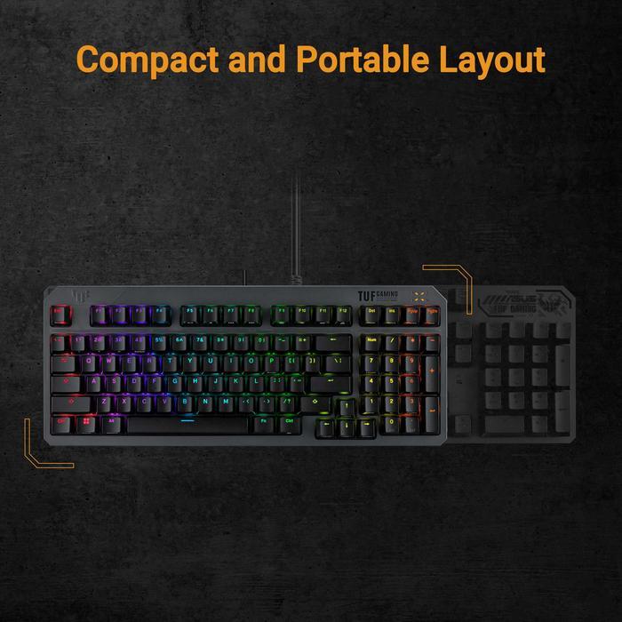 TUF Gaming K3 Gen II Keyboard With Compact 97-Key Layout, Optical-mechanical RGB Switches - Image 2