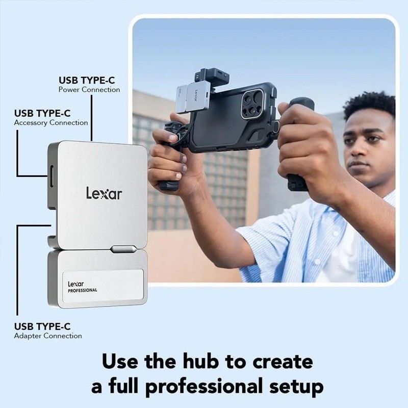 Lexar SL400 SSD External Go Portable With HUB 2TB - 2 TB USB-C 3.2 - Image 3