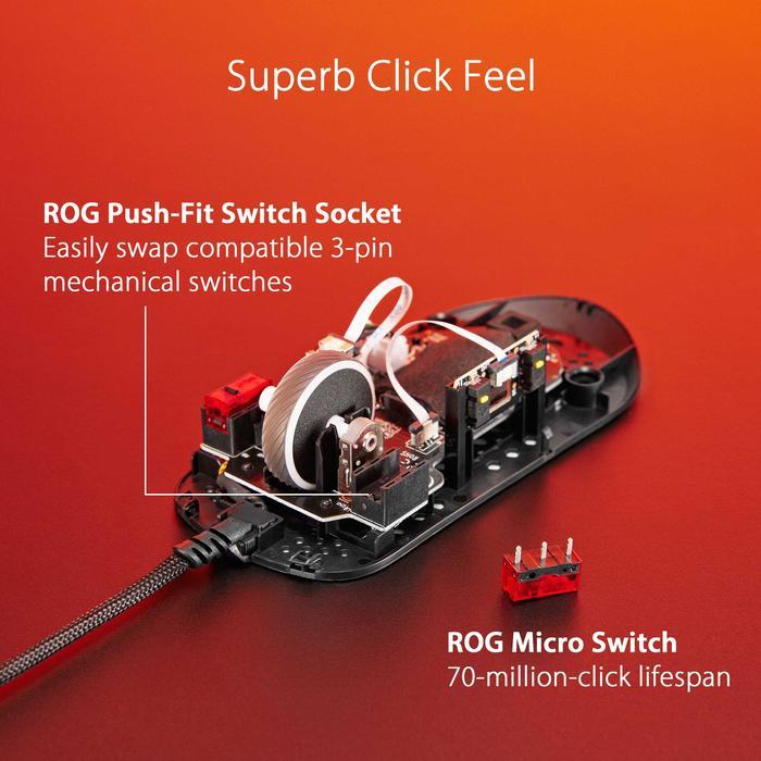 Asus ROG Strix Impact III Gaming Mouse, Semi-Ambidextrous, Wired - Image 4