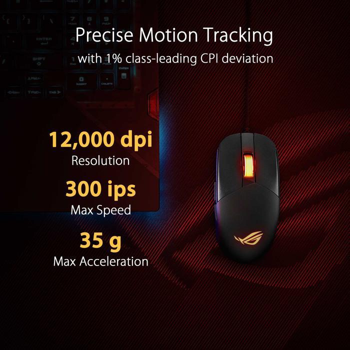 Asus ROG Strix Impact III Gaming Mouse, Semi-Ambidextrous, Wired - Image 6