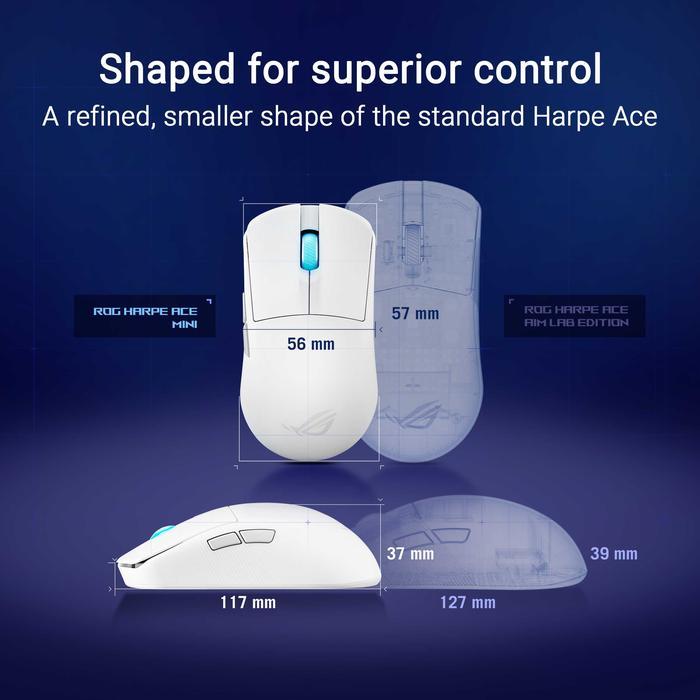 ASUS ROG Harpe Ace Mini Wireless Gaming Mouse, 49g Lightweight, AimPoint Pro 42K Optical Sensor, Optical Micro Switches - Image 2
