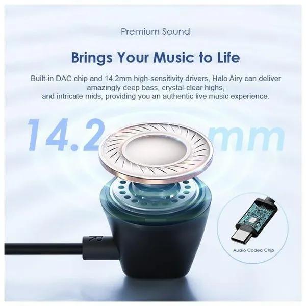 Oraimo Halo Airy OEP-650 Wired Earphone USB Type-C with Mic - Image 4