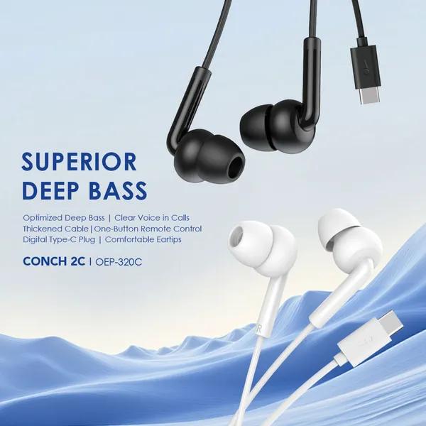 Oraimo Conch 2 OEP-320C Wired Earphone USB Type-C with Mic - Image 2