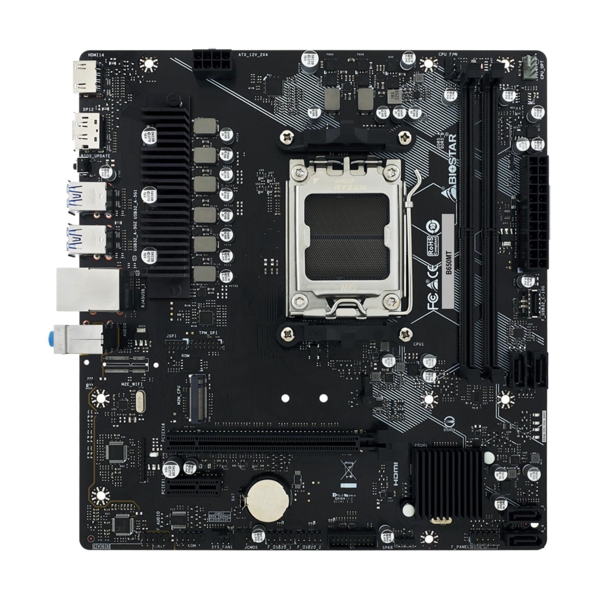 Motherboard BIOSTAR B650MT Ver 6.0 (AM5, B650, DDR5, USB3.2, SATA3) - Image 3