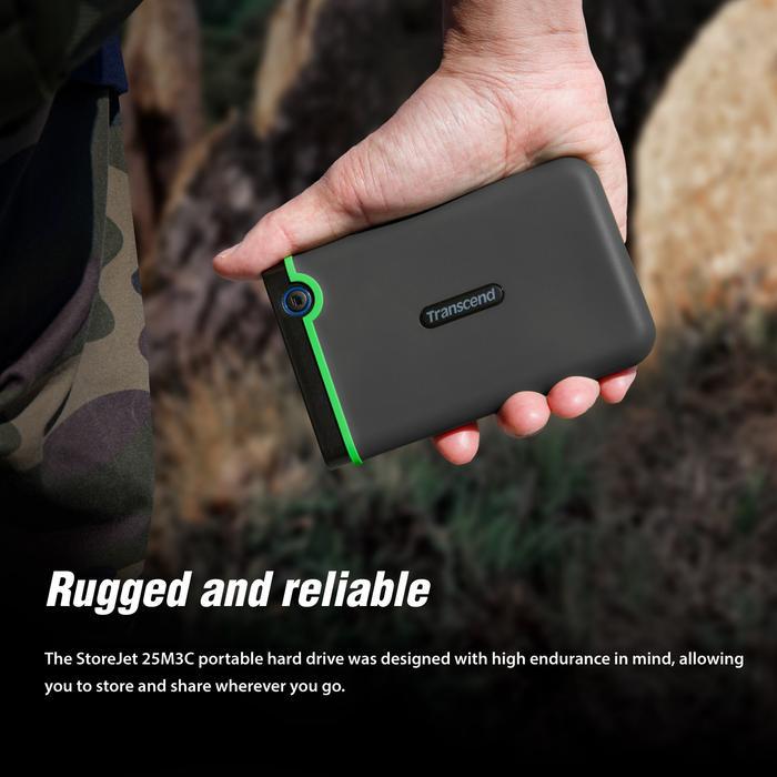 Transcend 25M3C 4TB USB-C 3.1 - HDD / Hardisk / Harddisk External 2.5" Shockproof - Image 3