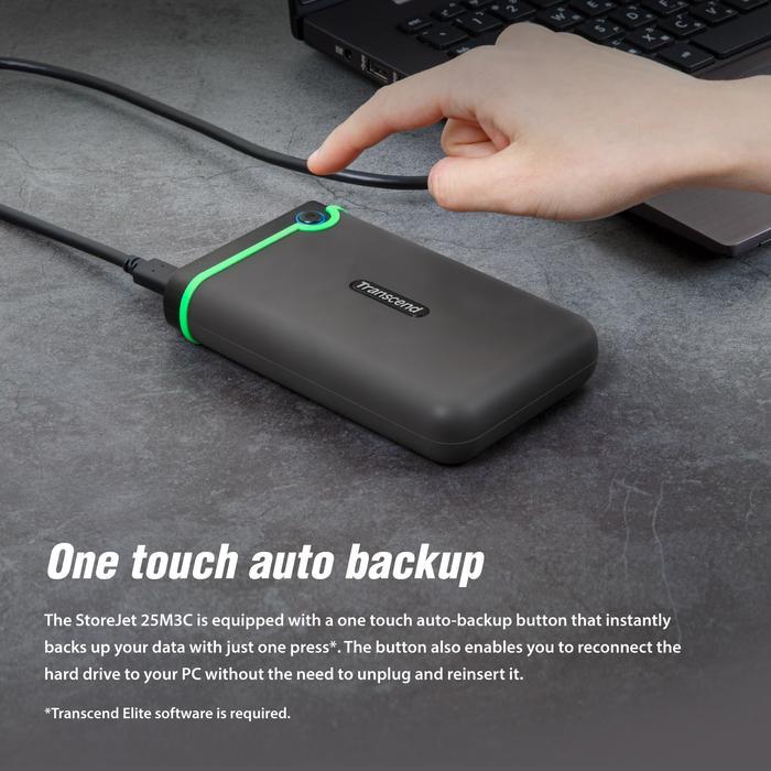Transcend 25M3C 4TB USB-C 3.1 - HDD / Hardisk / Harddisk External 2.5" Shockproof - Image 7