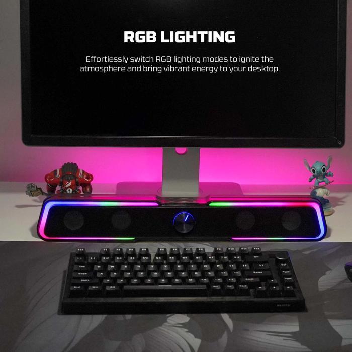 Fantech Beat Bar GS305 Soundbar Gaming Speaker Dual Mode BT 3.5mm USB RGB - Image 2