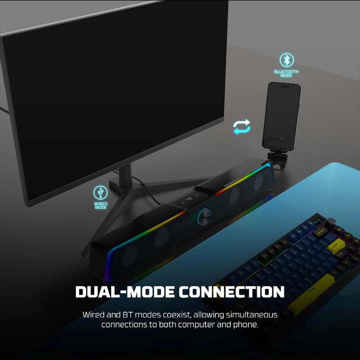 Fantech Beat Bar GS305 Soundbar Gaming Speaker Dual Mode BT 3.5mm USB RGB - Image 4