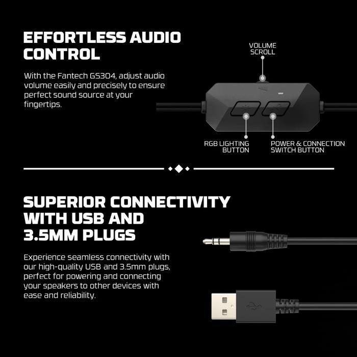 Fantech GS304 Groove Speaker Dual Mode BT 3.5mm USB Bass RGB Bluetooth GS-304 - Image 4