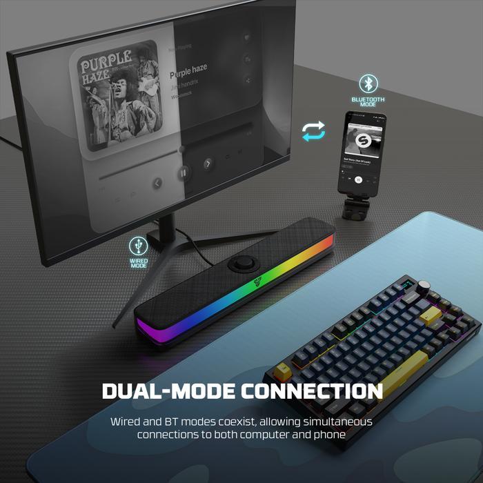Fantech Speaker Gaming Bluetooth GROOVE BAR BS151 RGB Minimalist portable Super Bass Dual Mode - Image 4