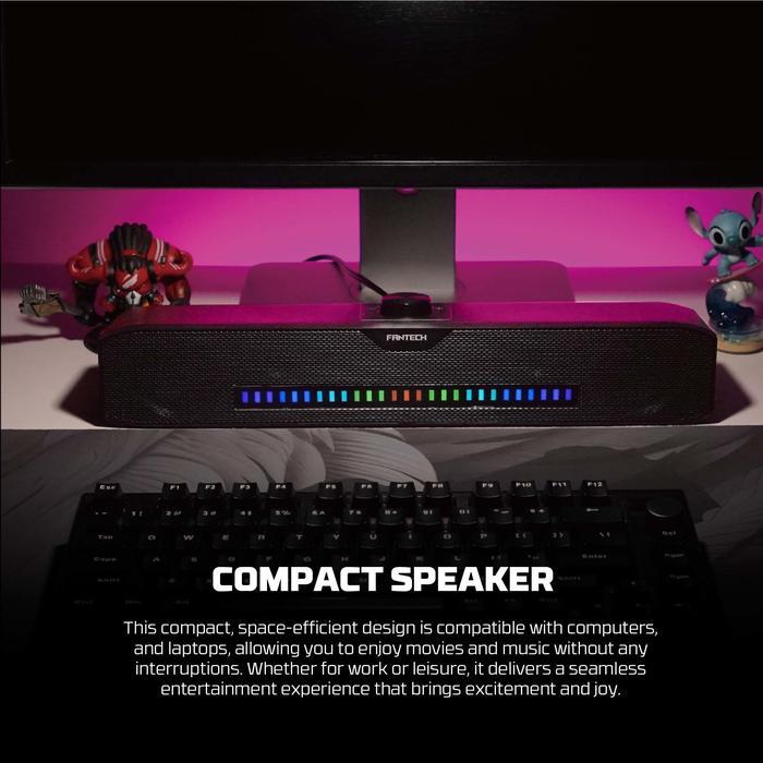 Fantech Speaker Gaming Bluetooth GROOVE BAR GS303 RGB Light Bar Minimalist Super Bass Dual Mode - Image 6