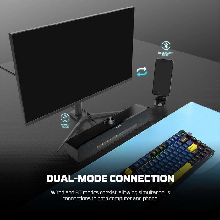 Fantech Speaker Gaming Bluetooth GROOVE BAR GS303 RGB Light Bar Minimalist Super Bass Dual Mode - Image 7