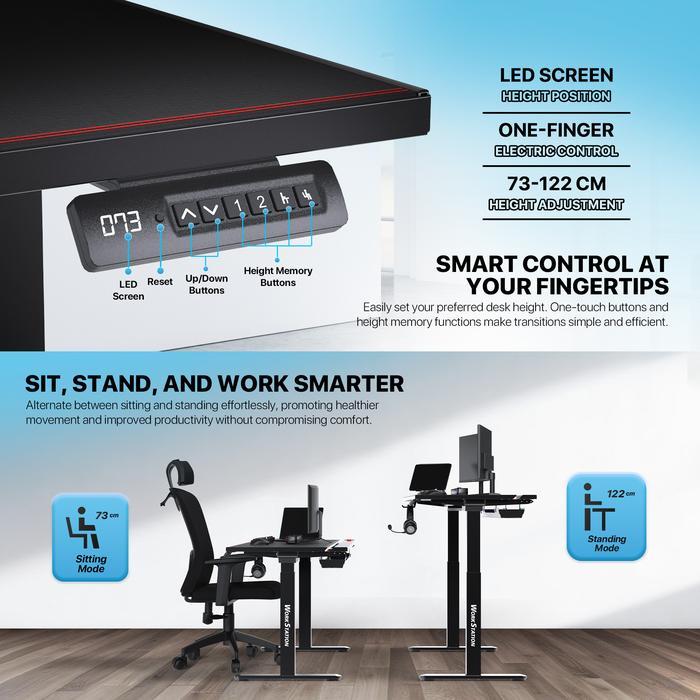 Fantech Workstation Dublin DW114 Electric Adjustable Desk Black - Image 3
