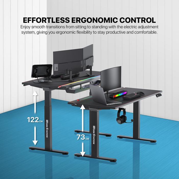 Fantech Workstation Dublin DW114 Electric Adjustable Desk Black - Image 4