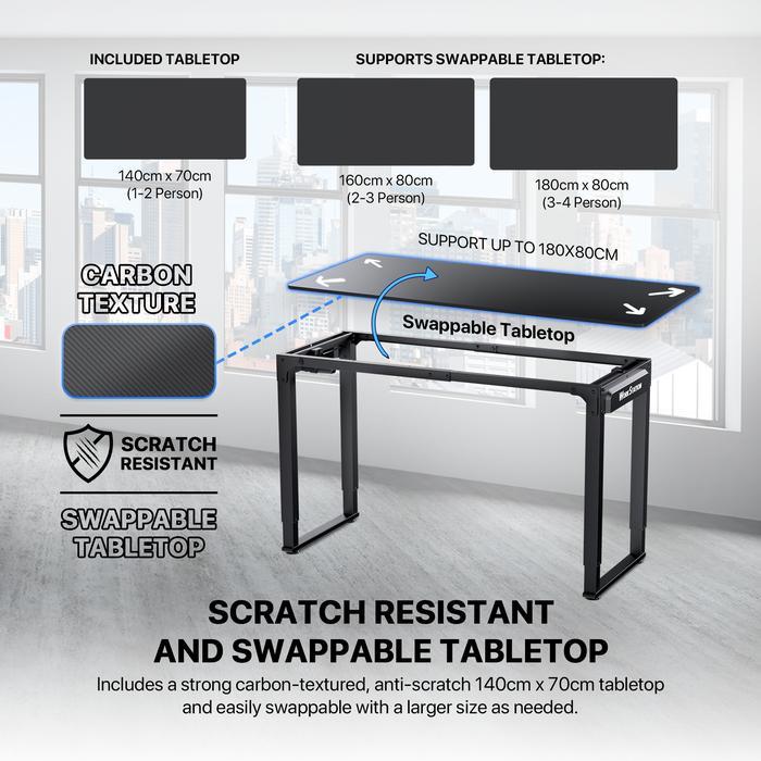 Fantech Meja Komputer Elektrik Adjustable Standing Desk Electric Work Station WS514 Meja Belajar Laptop Naik Turun - Image 3
