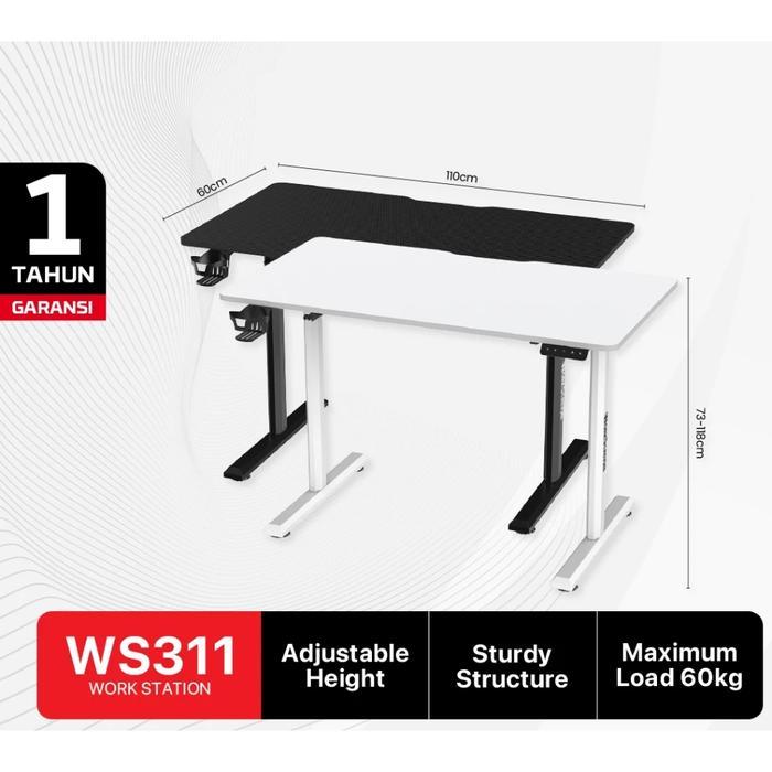 FANTECH WORKSTATION WS311 Work Station Electric Adjustable MEJA GAMING - Image 2
