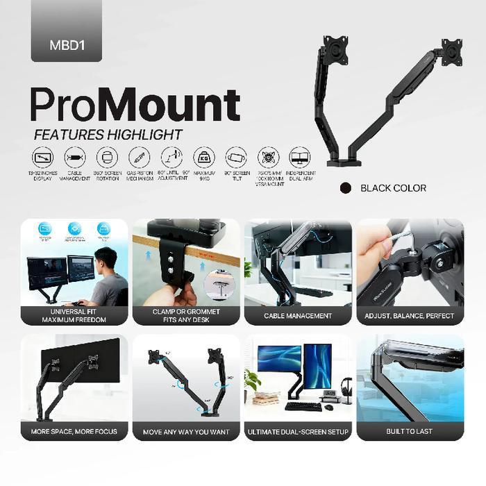 Bracket FANTECH MBD1 Workstation Pro Mount Dual ARM - Image 2