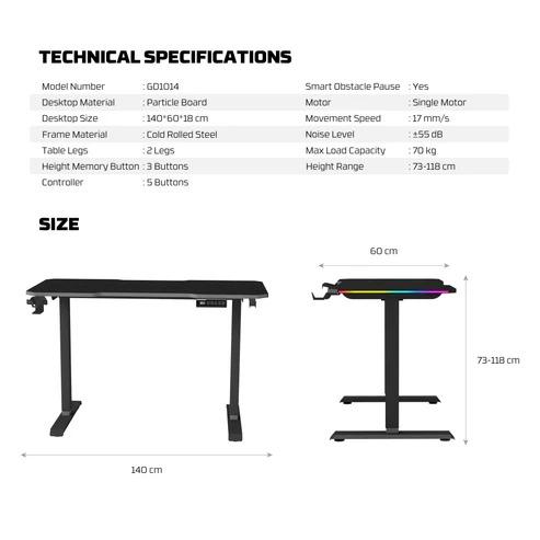 Work Station GD1014 Electric Adjustable Desk - Image 9
