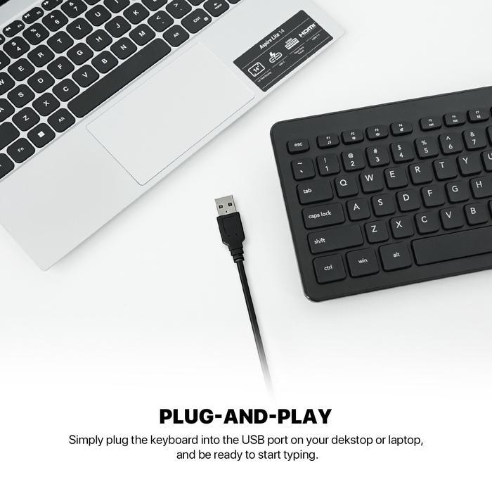 Fantech K214 GO Office Keyboard Kabel USB, Full Size 108 Keys, Silent Typing Ergonomis untuk Kerja & Sekolah, Plug & Play PC Laptop - Image 3
