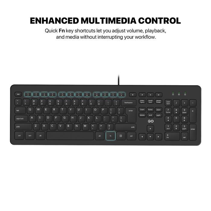 Fantech K214 GO Office Keyboard Kabel USB, Full Size 108 Keys, Silent Typing Ergonomis untuk Kerja & Sekolah, Plug & Play PC Laptop - Image 4