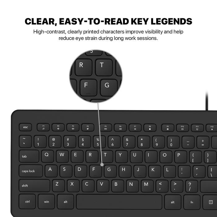 Fantech K214 GO Office Keyboard Kabel USB, Full Size 108 Keys, Silent Typing Ergonomis untuk Kerja & Sekolah, Plug & Play PC Laptop - Image 5