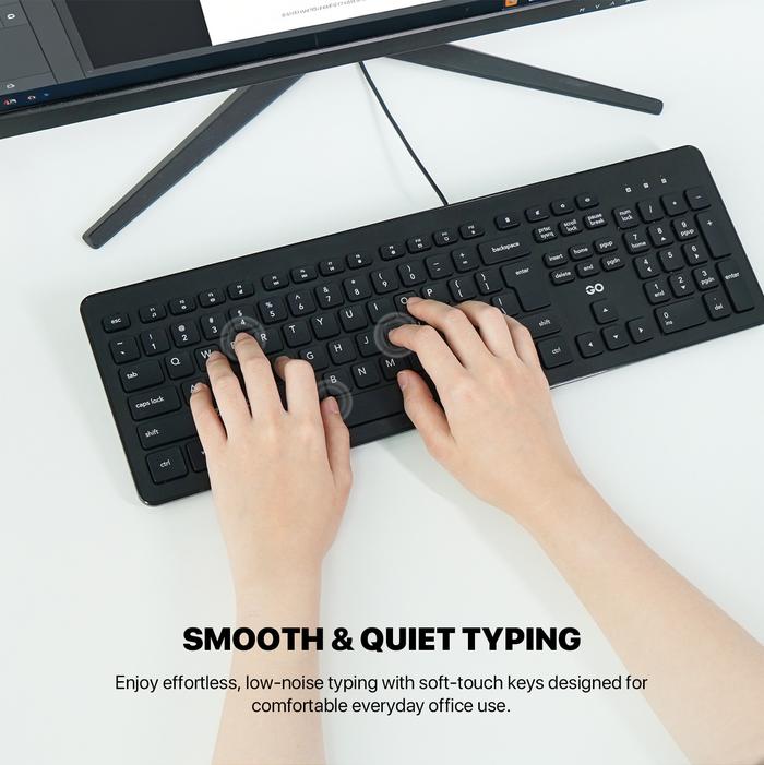 Fantech K214 GO Office Keyboard Kabel USB, Full Size 108 Keys, Silent Typing Ergonomis untuk Kerja & Sekolah, Plug & Play PC Laptop - Image 7