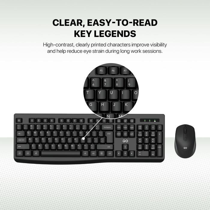 Fantech WK900 GO Wireless Combo Keyboard dan Mouse Silent Key Full Size 104 Keys Mode Hemat Daya Tahan Lama Combo Keyboard Mouse 1600 DPI Koneksi Tanpa Kabel - Image 3