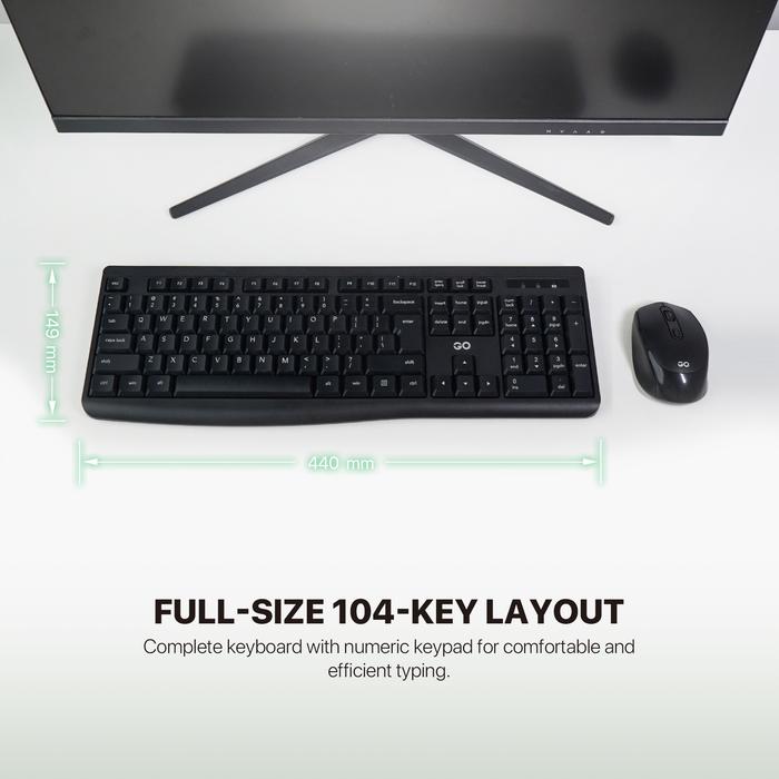 Fantech WK900 GO Wireless Combo Keyboard dan Mouse Silent Key Full Size 104 Keys Mode Hemat Daya Tahan Lama Combo Keyboard Mouse 1600 DPI Koneksi Tanpa Kabel - Image 5