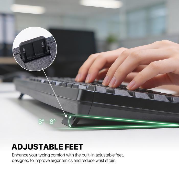 Fantech WK900 GO Wireless Combo Keyboard dan Mouse Silent Key Full Size 104 Keys Mode Hemat Daya Tahan Lama Combo Keyboard Mouse 1600 DPI Koneksi Tanpa Kabel - Image 6