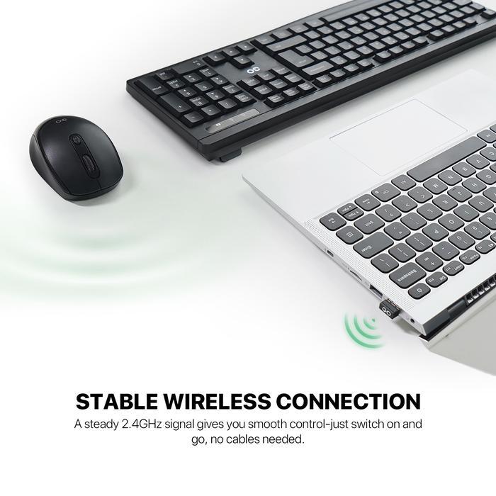 Fantech WK900 GO Wireless Combo Keyboard dan Mouse Silent Key Full Size 104 Keys Mode Hemat Daya Tahan Lama Combo Keyboard Mouse 1600 DPI Koneksi Tanpa Kabel - Image 8