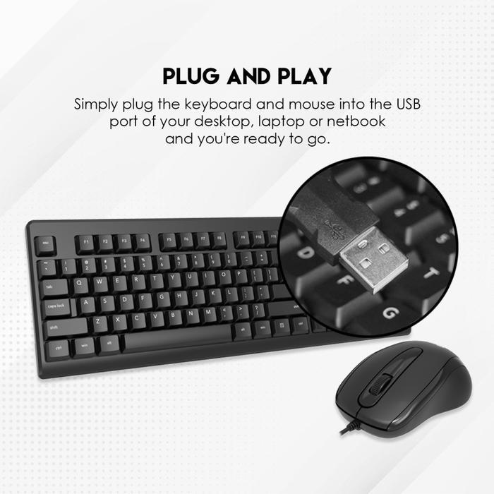 Fantech GO KM103 Keyboard Mouse Office Combo Kabel - Image 2