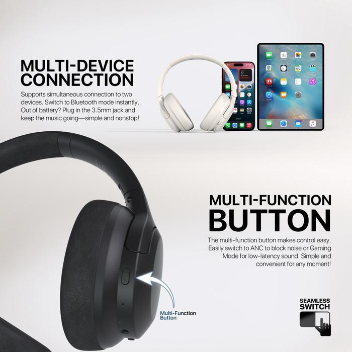 Fantech Go Vibe WH05A Wireless Headphone Bluetooth 5.3 ANC Noise Cancelling - Image 8