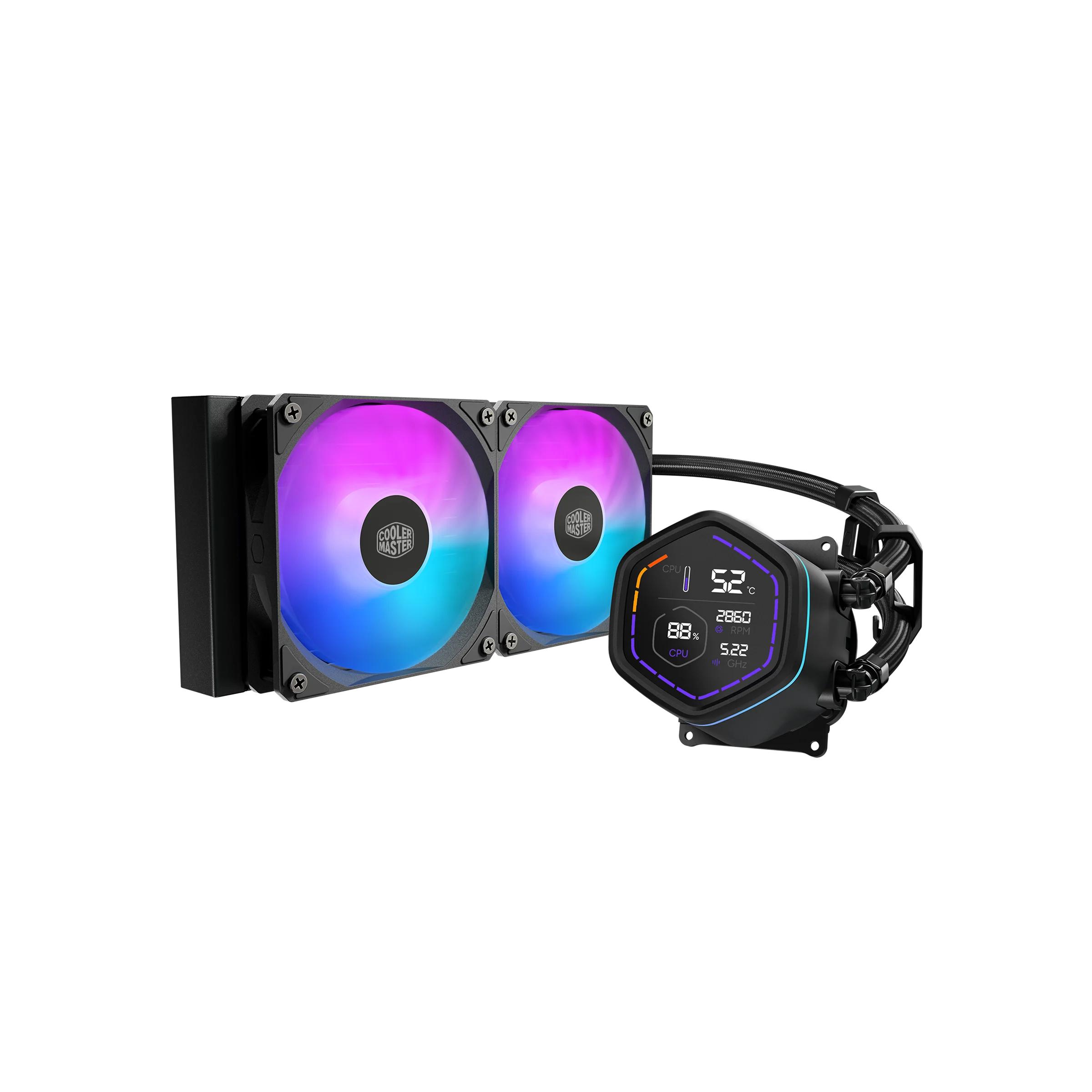 Cooler Master MasterLiquid Core Nex Digital 240 ARGB - CPU AIO Liquid Cooler Fan 240mm with LCD Digital Display - Image 2