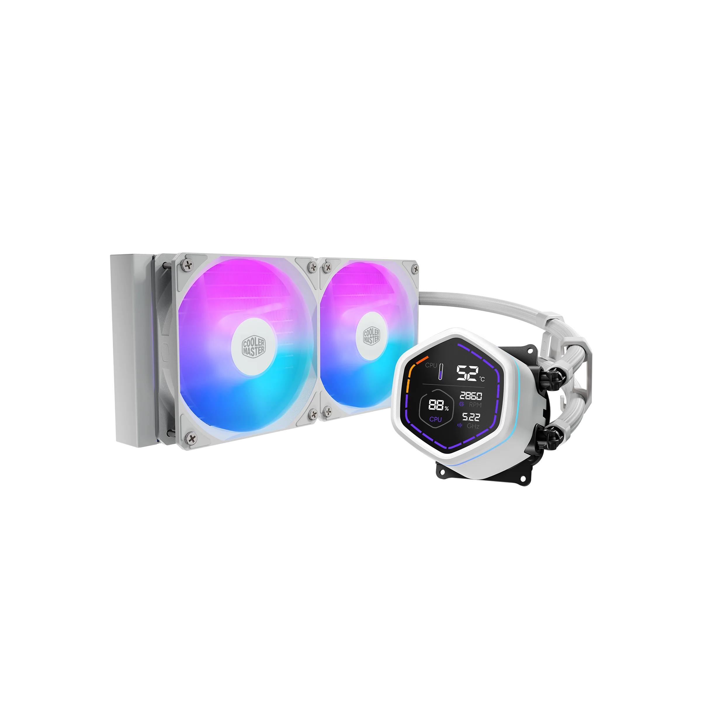 Cooler Master MasterLiquid Core Nex Digital 240 ARGB - CPU AIO Liquid Cooler Fan 240mm with LCD Digital Display - Image 3