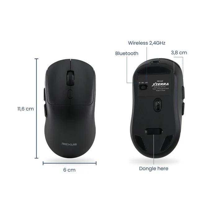 Rexus Xierra RX106 Gaming Mouse Wireless Dual Koneksi - Image 9
