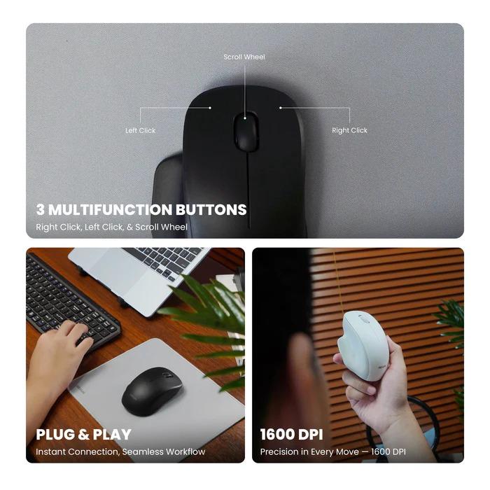 Rexus QB300 V2 Dual Mode Wireless Mouse Office Kantor - Image 3