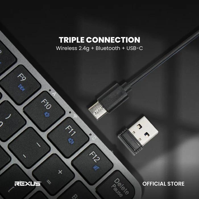 Rexus KL150 Keyboard Office Wireless Low-Profile - 75% Layout Ultra slim Design - Image 3