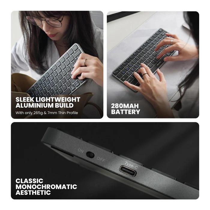 Rexus KL150 Keyboard Office Wireless Low-Profile - 75% Layout Ultra slim Design - Image 4