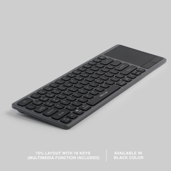 Rexus Keyboard Office KL200: Wireless Bluetooth & 2.4G dengan Touchpad Terintegrasi, Baterai Tahan Lama, Desain Compact & Fleksibel - Image 2
