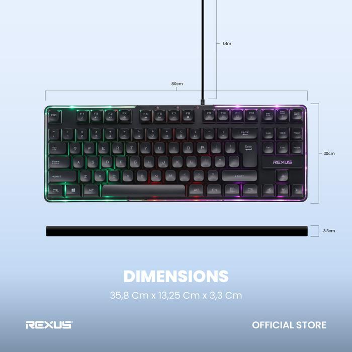 Rexus K9L Keyboard Gaming Membrane Battlefire - RGB Backlight Plug & Play - Image 7