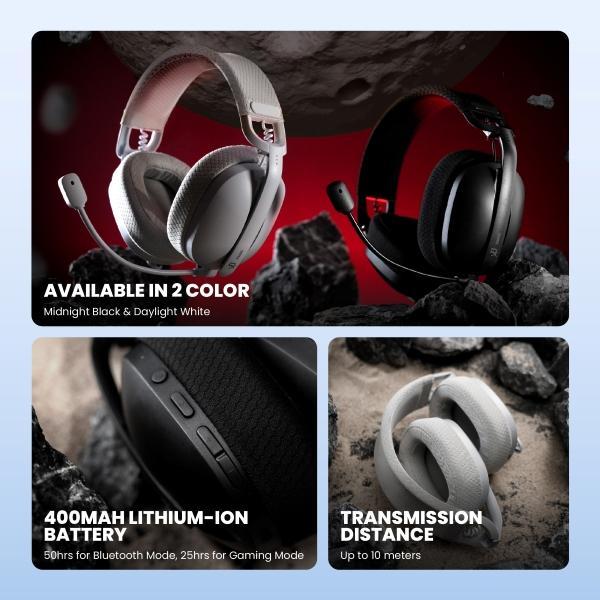Rexus Daxa Sedna SL1 Headset Gaming Wireless - Triple Connection & Detachable Mic - Image 2