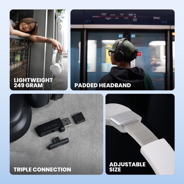 Rexus Daxa Gaea TS2 Headset Gaming Wireless - Triple Connection & Detachable Mic - Image 3