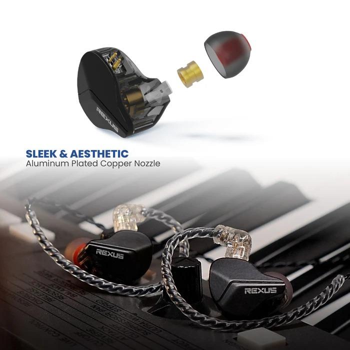 Rexus EM100 In Ear Monitor Earphone 10mm Dynamic Driver - IEM with Mic - Image 5