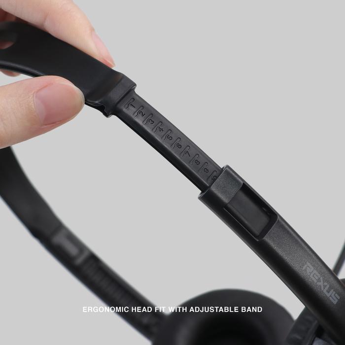 Rexus WO1 Headset Stereo Lightweight - Headband Adjustable & Single Jack 3.5mm - Image 3
